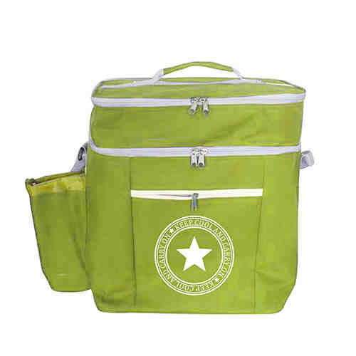 Multiple usage picnic cooler bag with cup holder and front pocket WD2-116